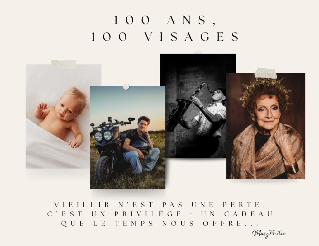 Visuel promotionnel de l’exposition 100 ans, 100 visages